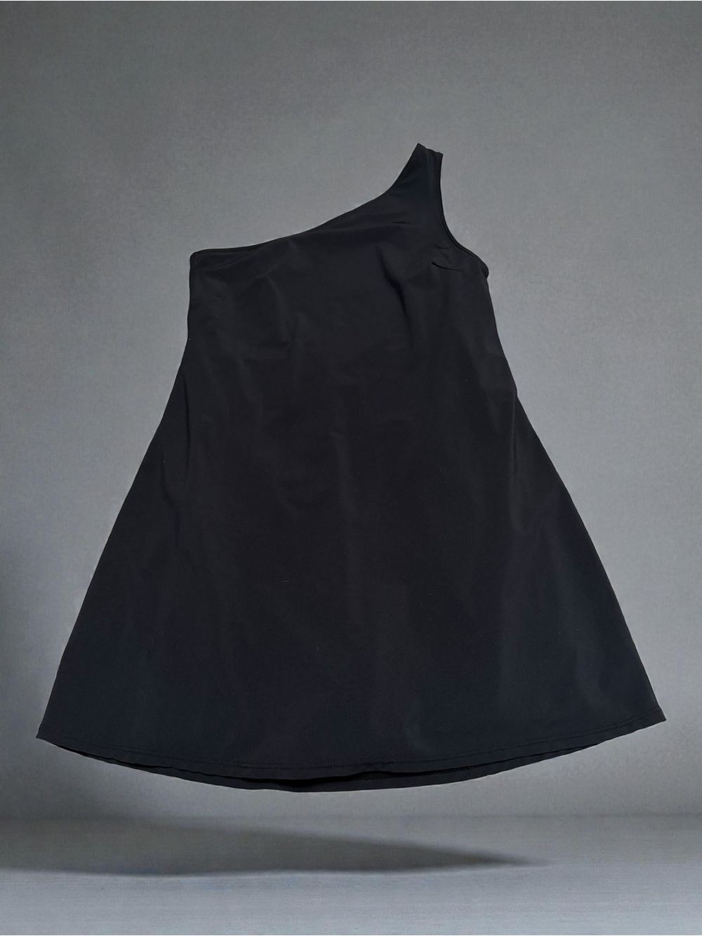Abercrombie & Fitch One-Shoulder Black A-Line Dress